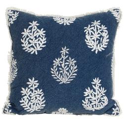 18x18 Embroidered Decorative Pillow - Blue