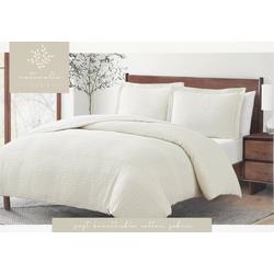 Queen Size 3 Pc Waffle Comforter Set - White