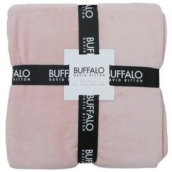 Queen Size Solid Plush Throw Blanket - Blush