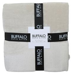 Queen Size Solid Plush Throw Blanket - Tan