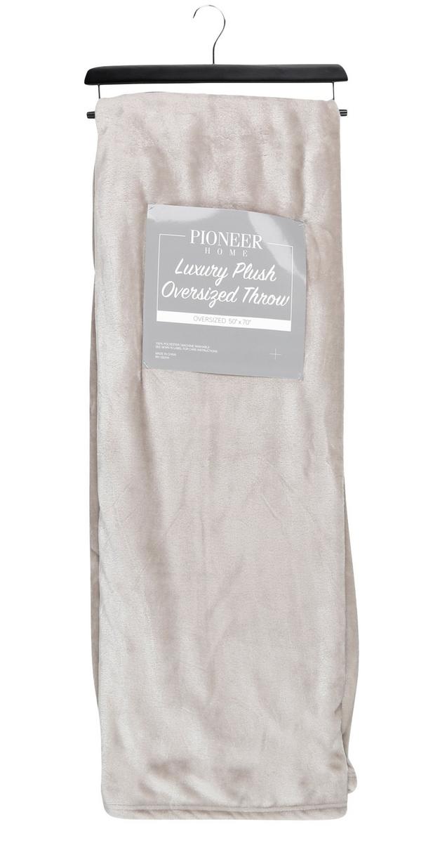 50x70 Oversized Plush Throw Blanket Grey bealls