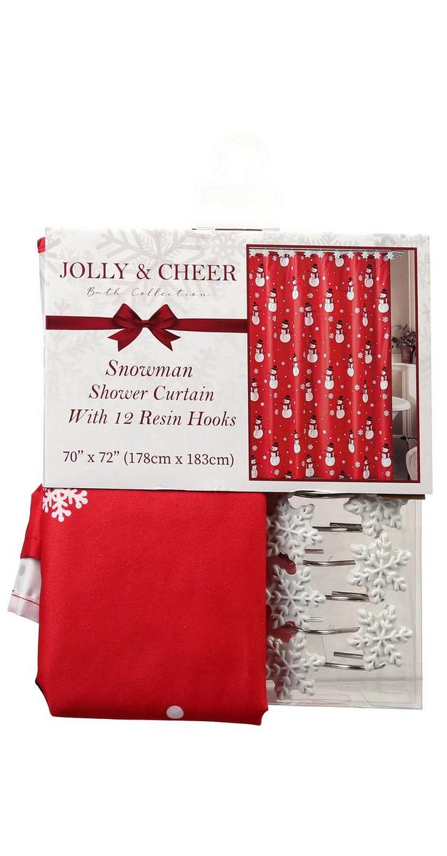 70" x 72" Snowman Shower Curtain With 12 Resin Hooks bealls