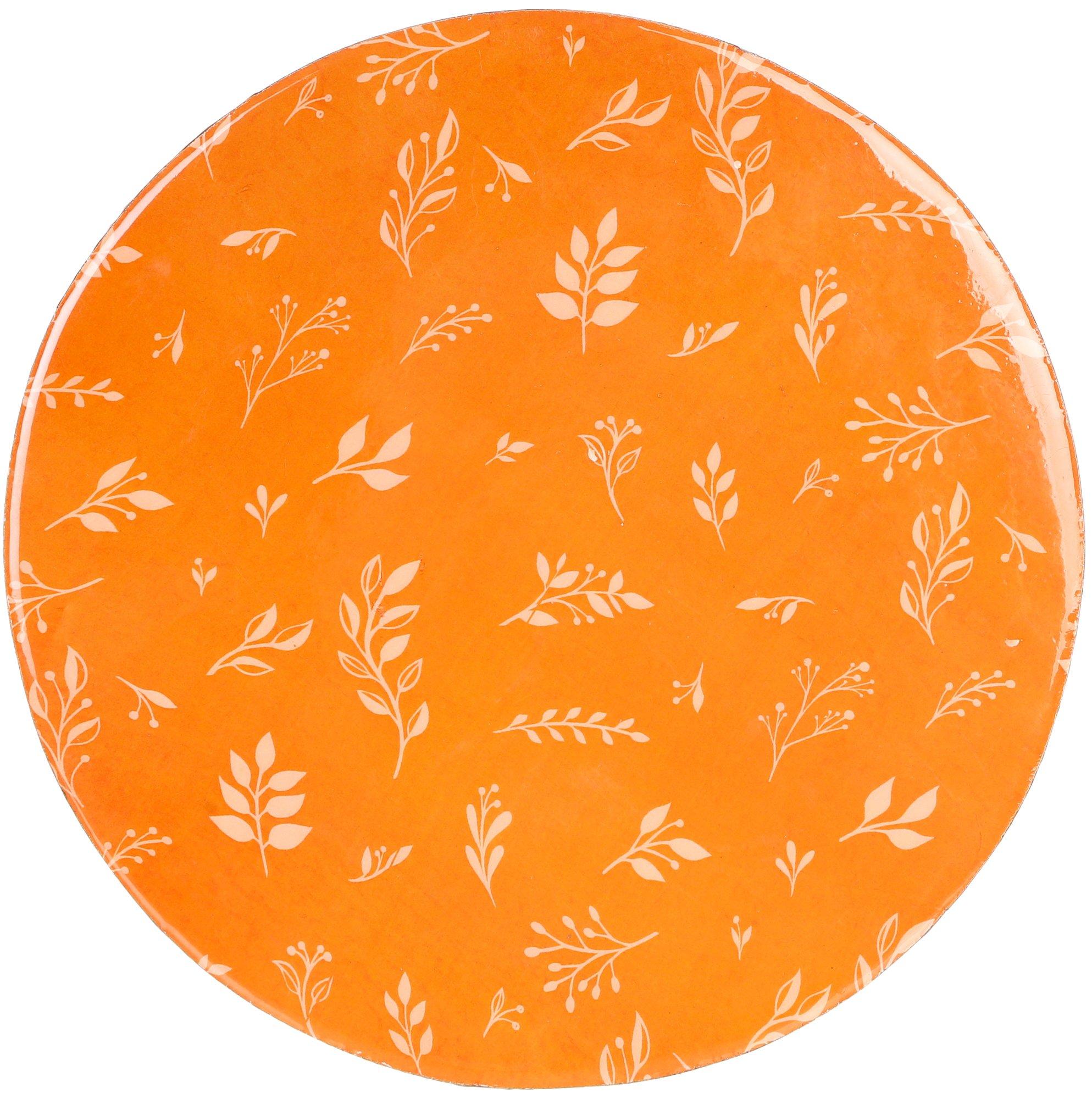 12x2 Holiday Wood and Enamel Lazy Susan - Orange