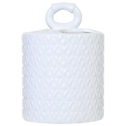 3 Section Ceramic Utensil Holder - White