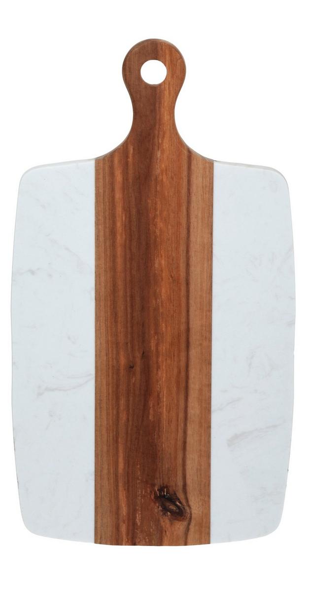 16x9 Wood & Marble Serving Board - White | bealls