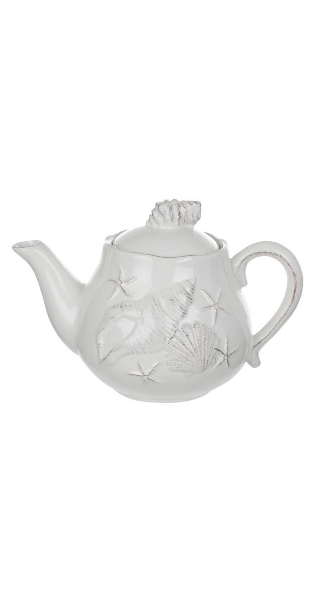 7 Sea Shell Tea Pot Kettle White Bealls