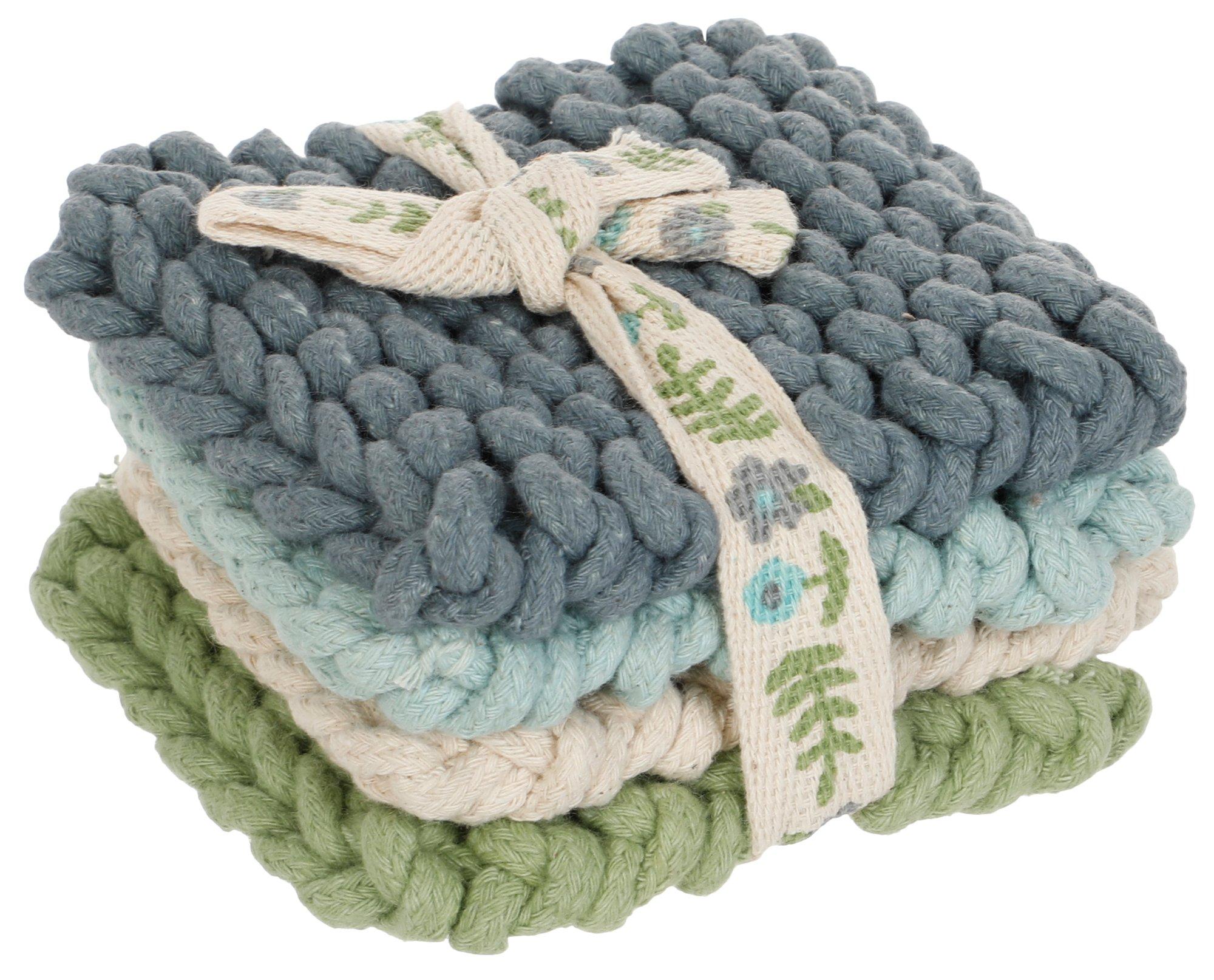 4 Pk Crochet Coasters