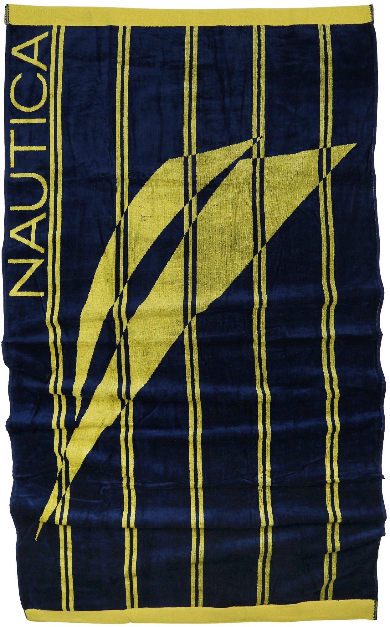 36 x 68 Stripe and Sails Cotton Beach Towel