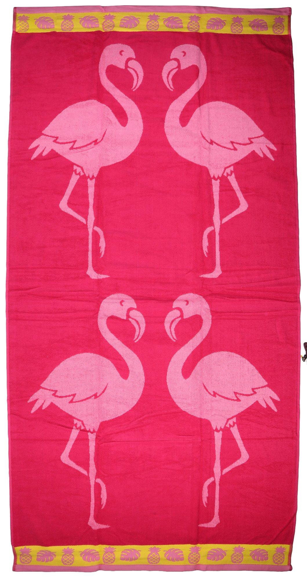 36x68 Flamingo Print Beach Towel
