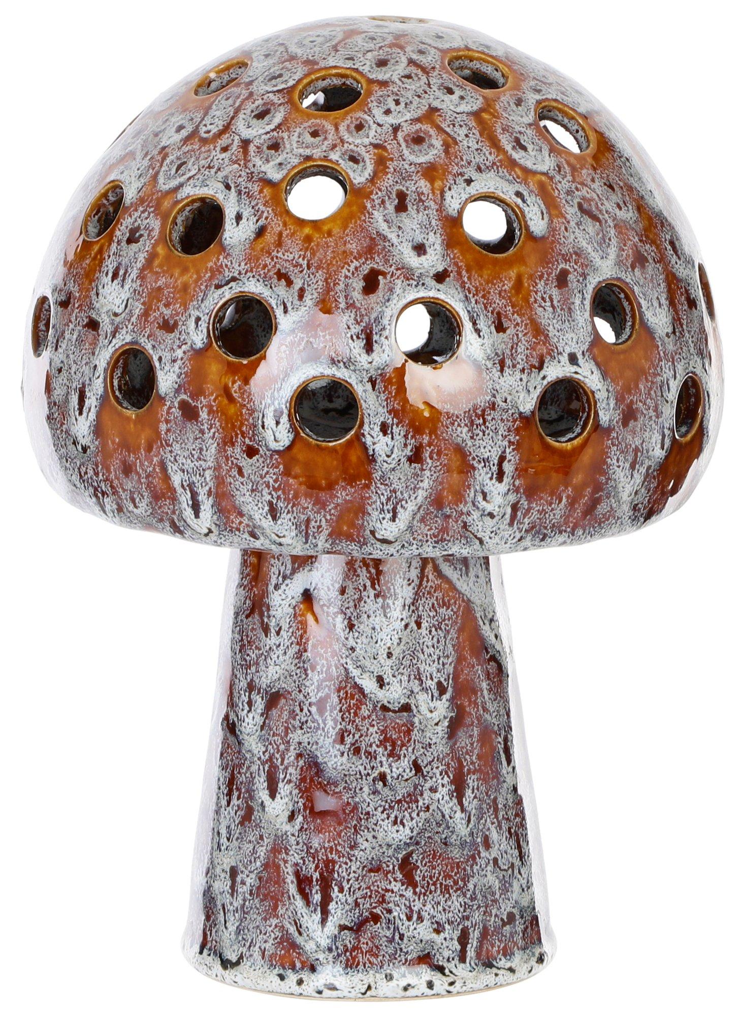 Ceramic Light-Up Mushroom Decor
