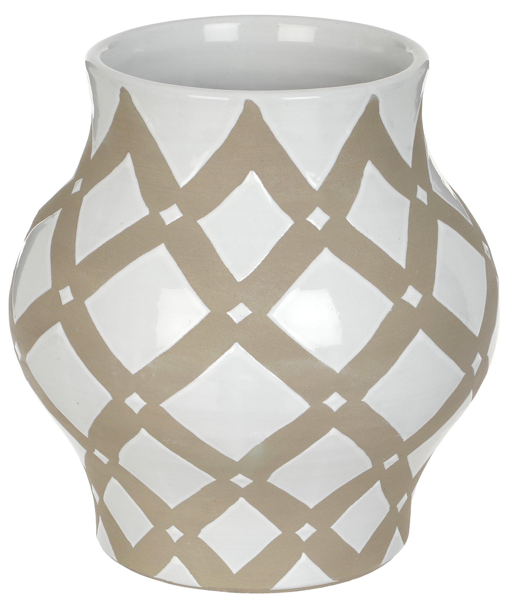 12in Triangle Ceramic Vase