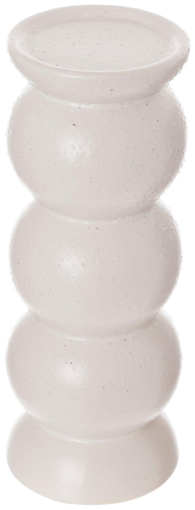 10 in. Ceramic 3 Ball Candleholder