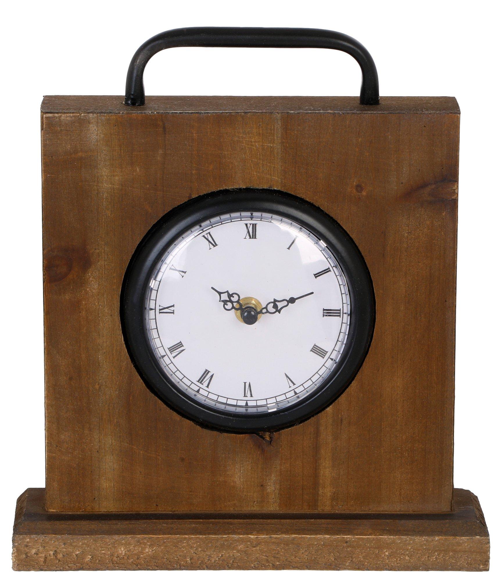 10in Wooden Clock Accent