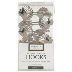 12 Pk Metal Flower Shell Hooks