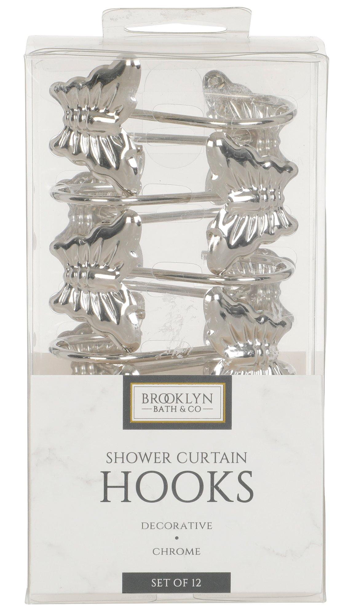 12 Pk Metal Butterfly Shower Hooks