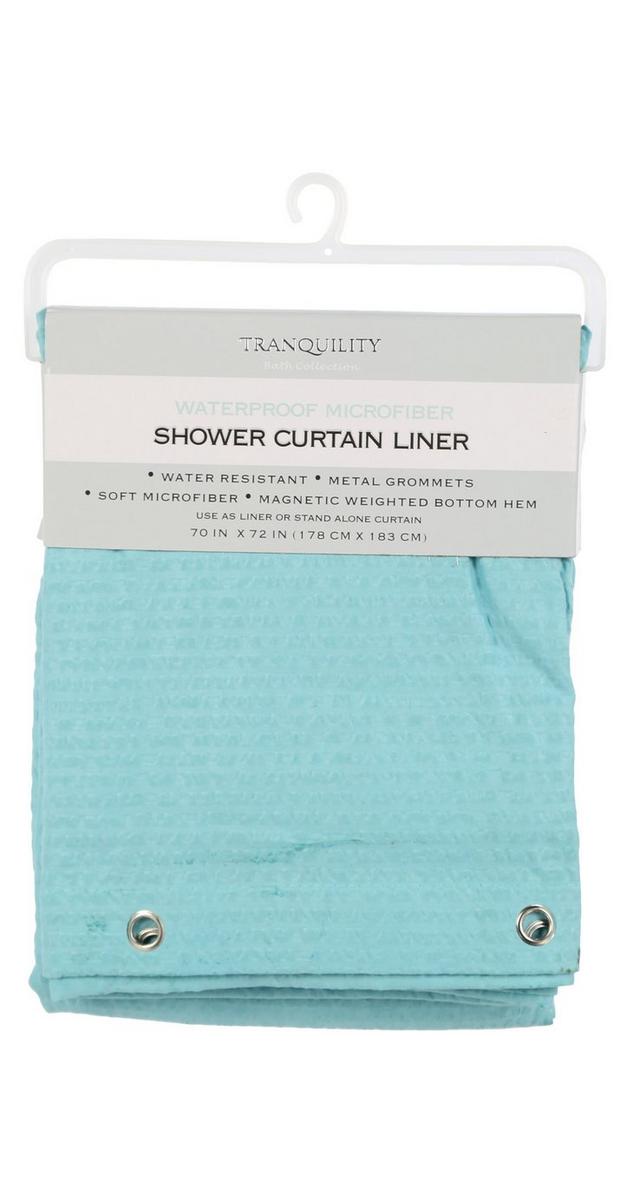 70x72 Waterproof Microfiber Shower Curtain Liner Aqua bealls
