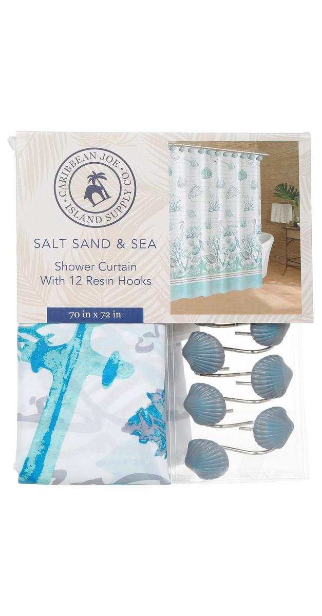 70x72 Salt Sand & Sea Shower Curtain Blue Multi bealls