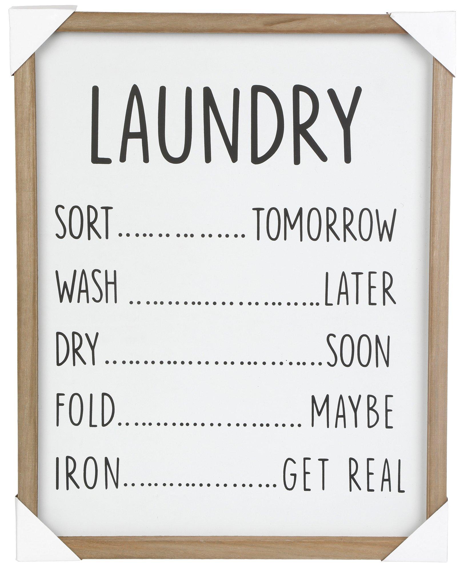 16x20 Laundry Schedule Wall Home Accent