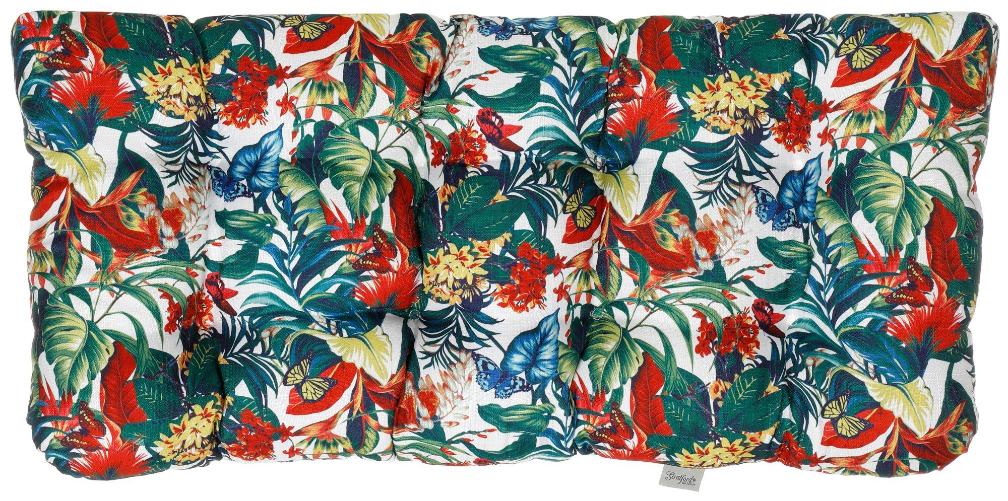 38x19 Tropical Floral Patio Cushion