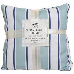 2 Pk Stripe Print Decorative Patio Pillows