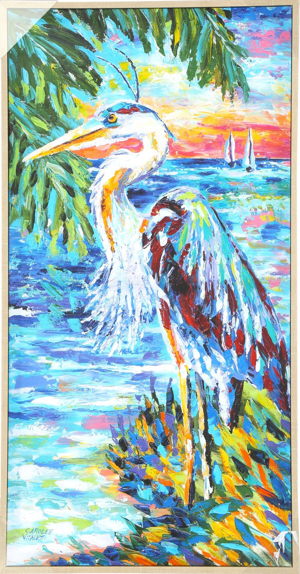 30x16 Coastal Bird Wall Art
