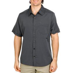 Men's Stripe Polka Dot Print Button Down Shirt