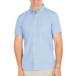 Men's Solid Button Up Shirt - Blue