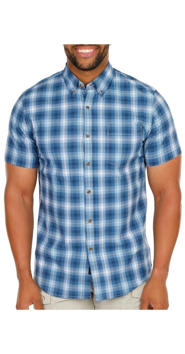 Men's Plaid Print Button Down Shirt - Blue | bealls