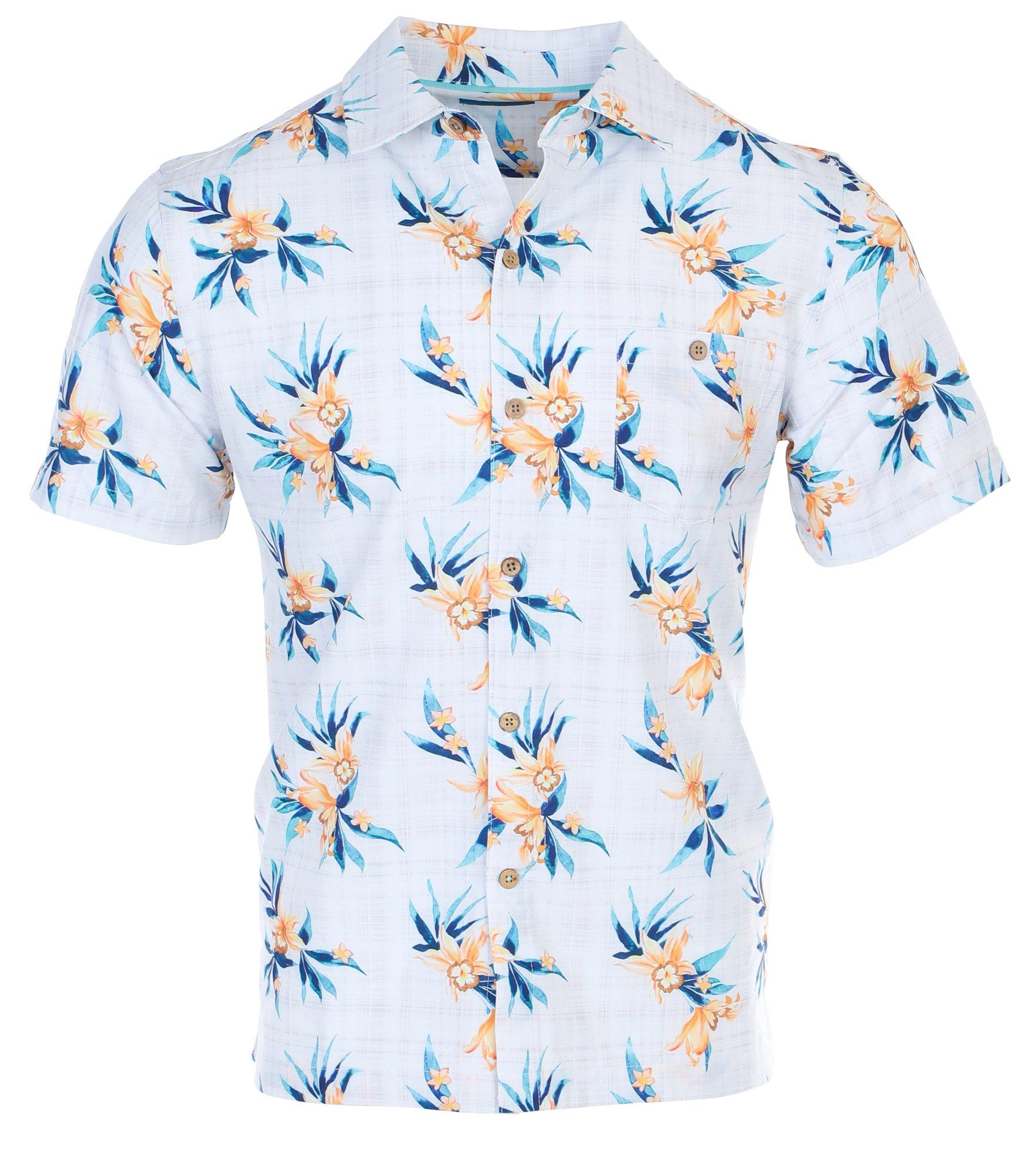Men's Tropical Flower Button Down Shirt