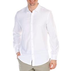 Men's Solid Long Sleeve Button Down Shirt