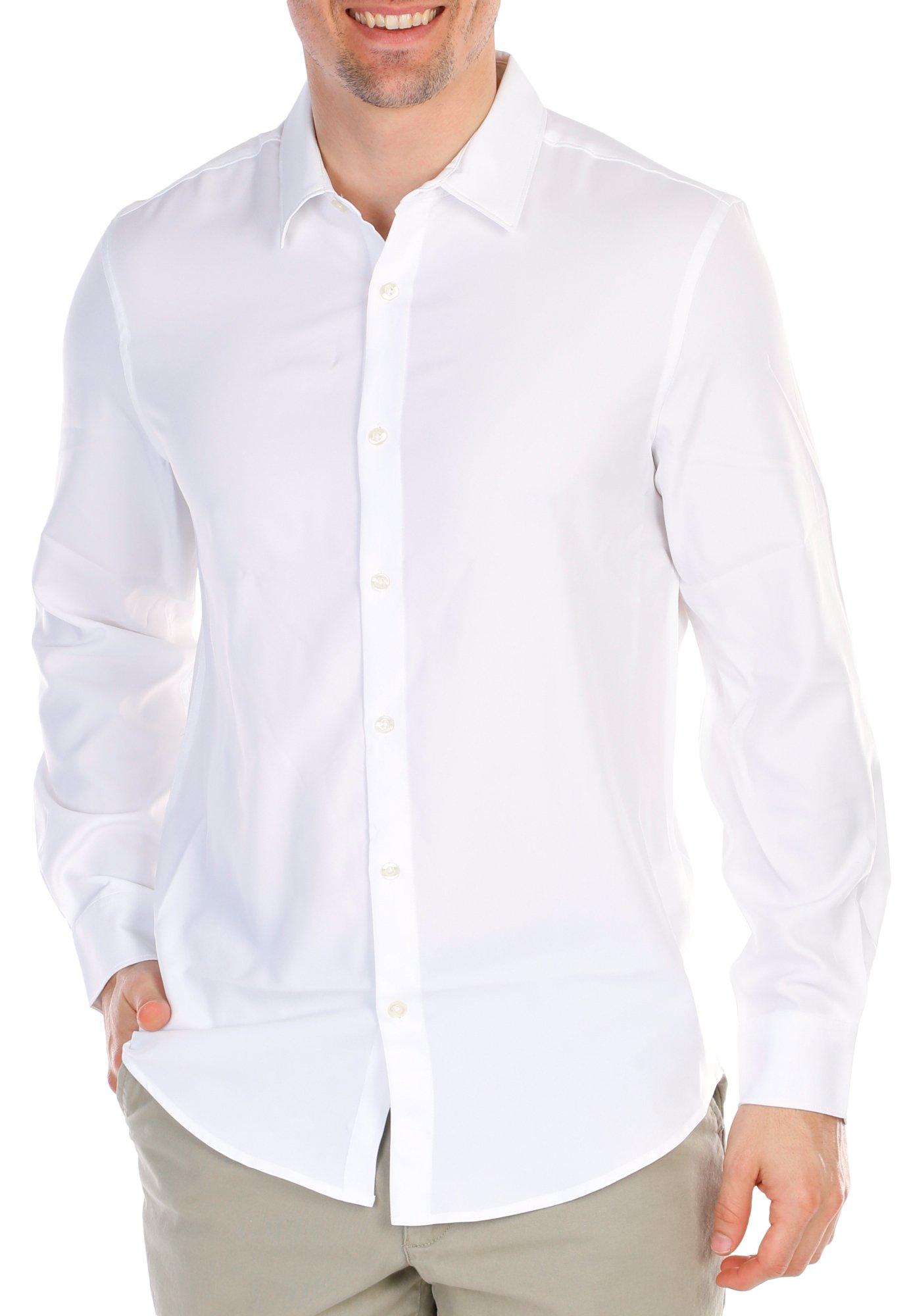 Men's Solid Long Sleeve Button Down Shirt