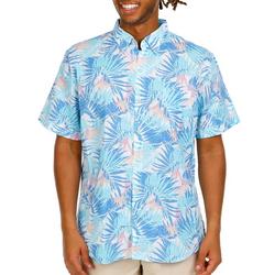 Men's Palm Leaf Print Button Down Shirt