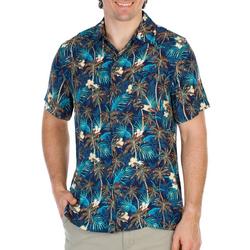 Men's Palm Tree Print Button Down Shirt