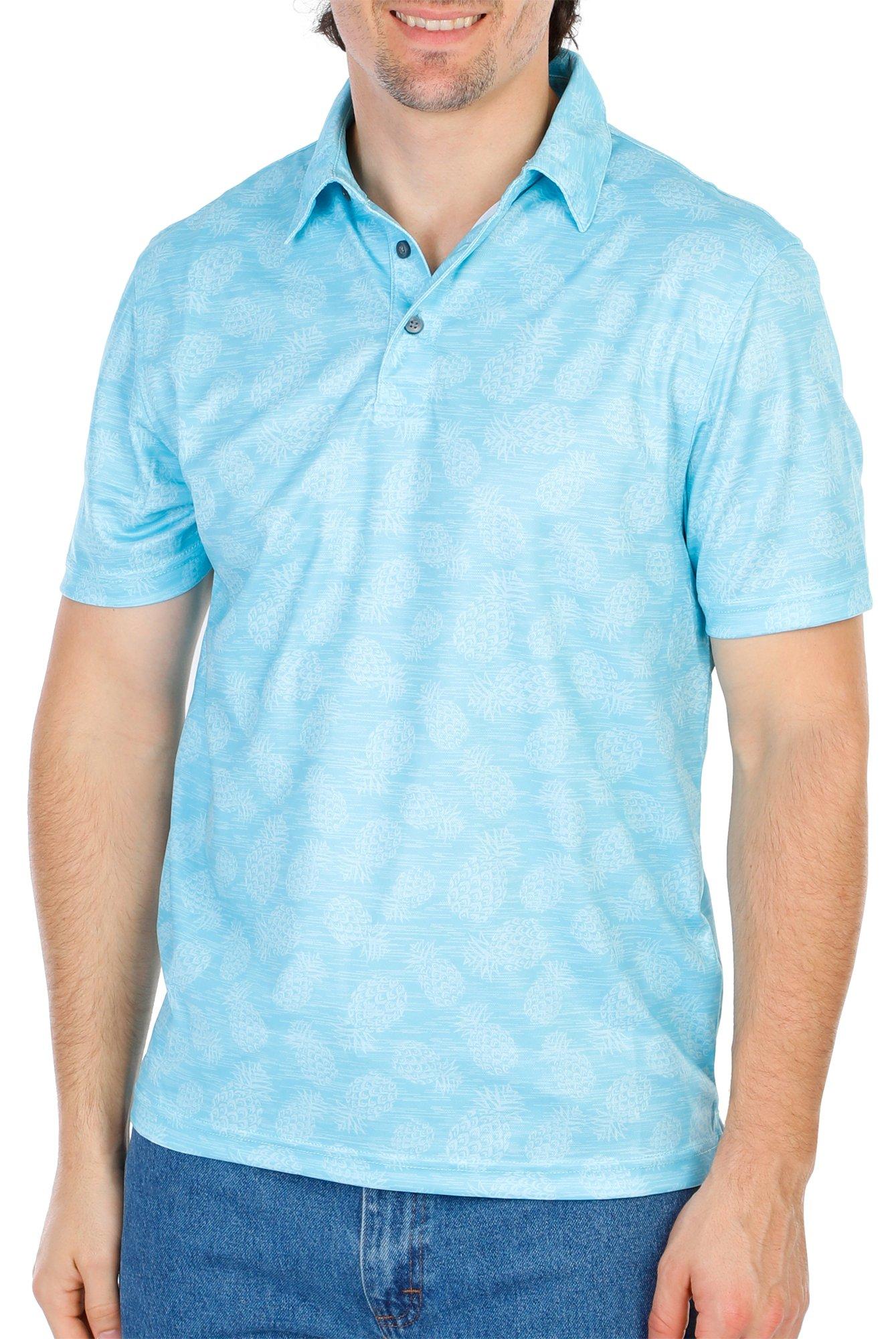 Men's Pineapple Print Polo Shirt