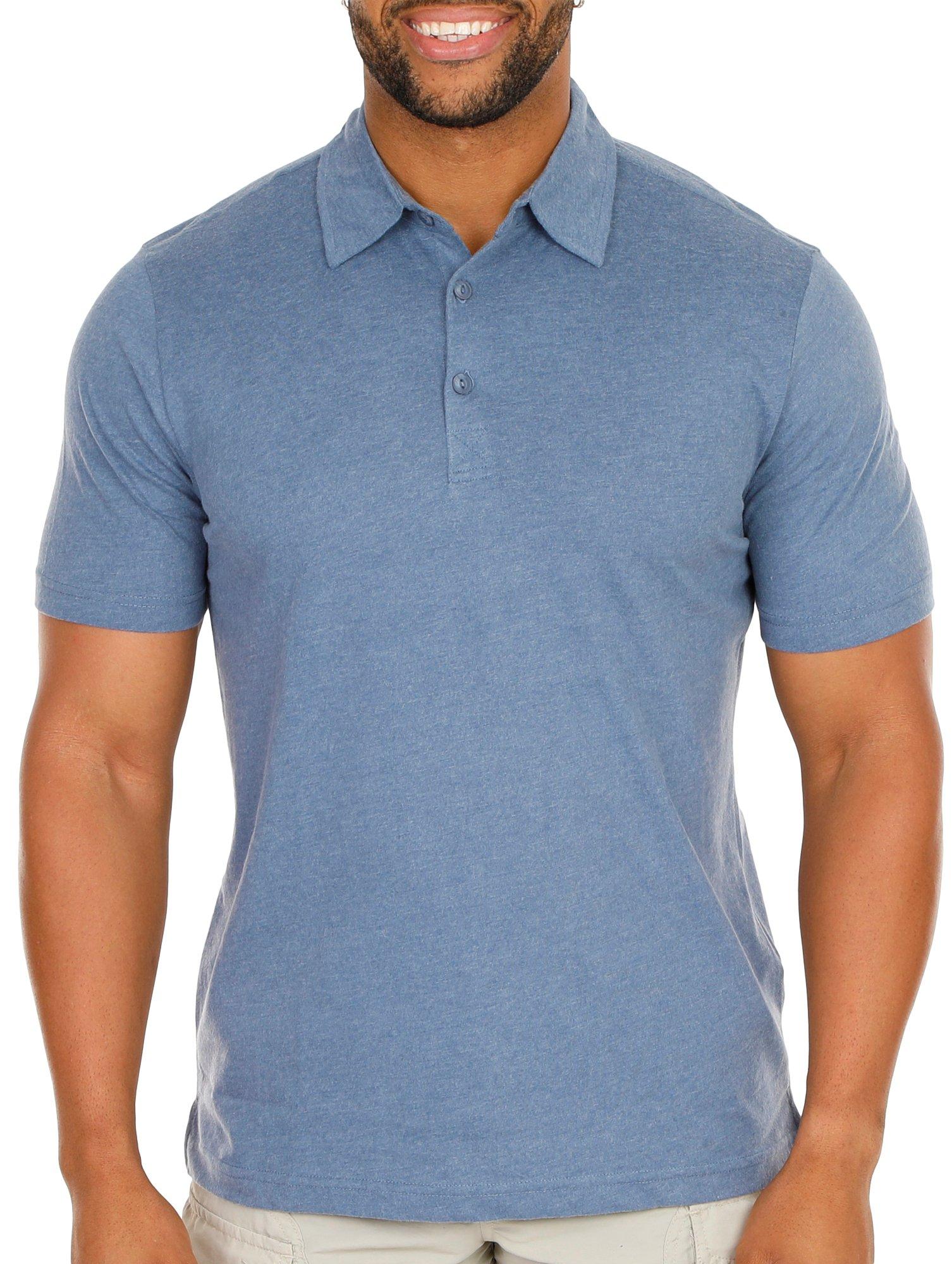 Men's Solid Polo Shirt - Blue