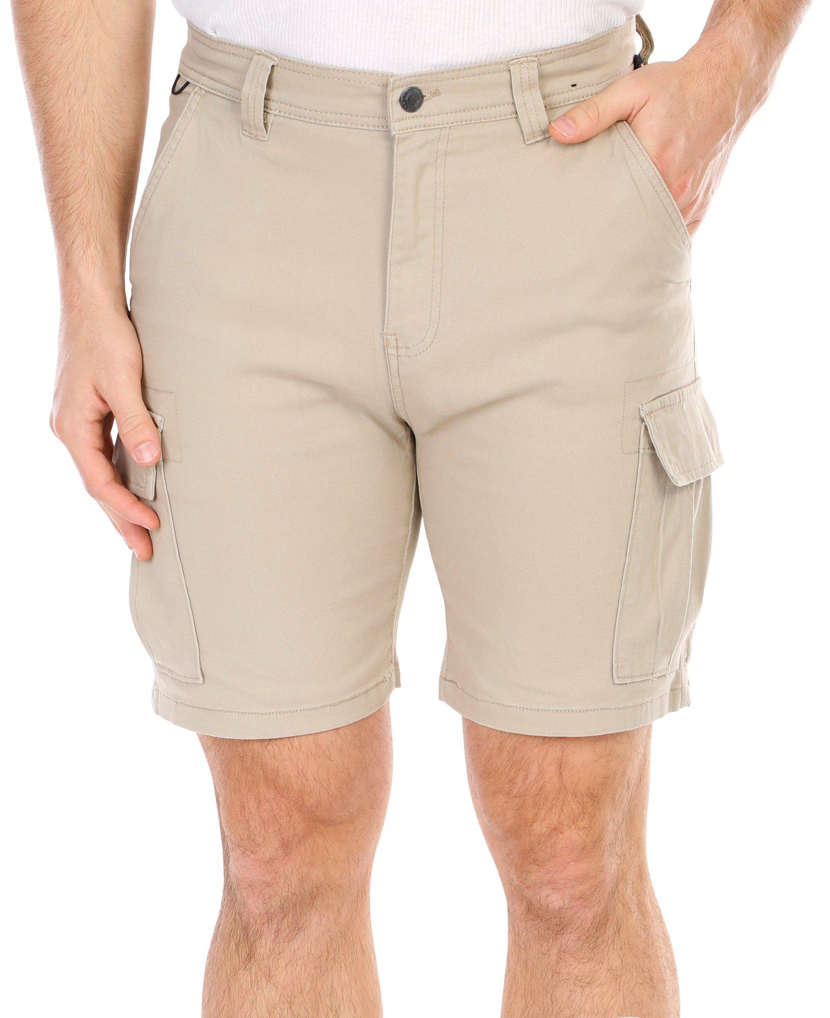 Loco Skailz Mens Harbor Performance Cargo Shorts - Taupe (Dark Gray-Brown) - 36W