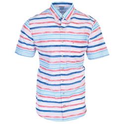 Big Men's Stripe Print Button Down Shirt