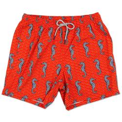 Men's Sea Horse Swim Shorts - Orange Multi