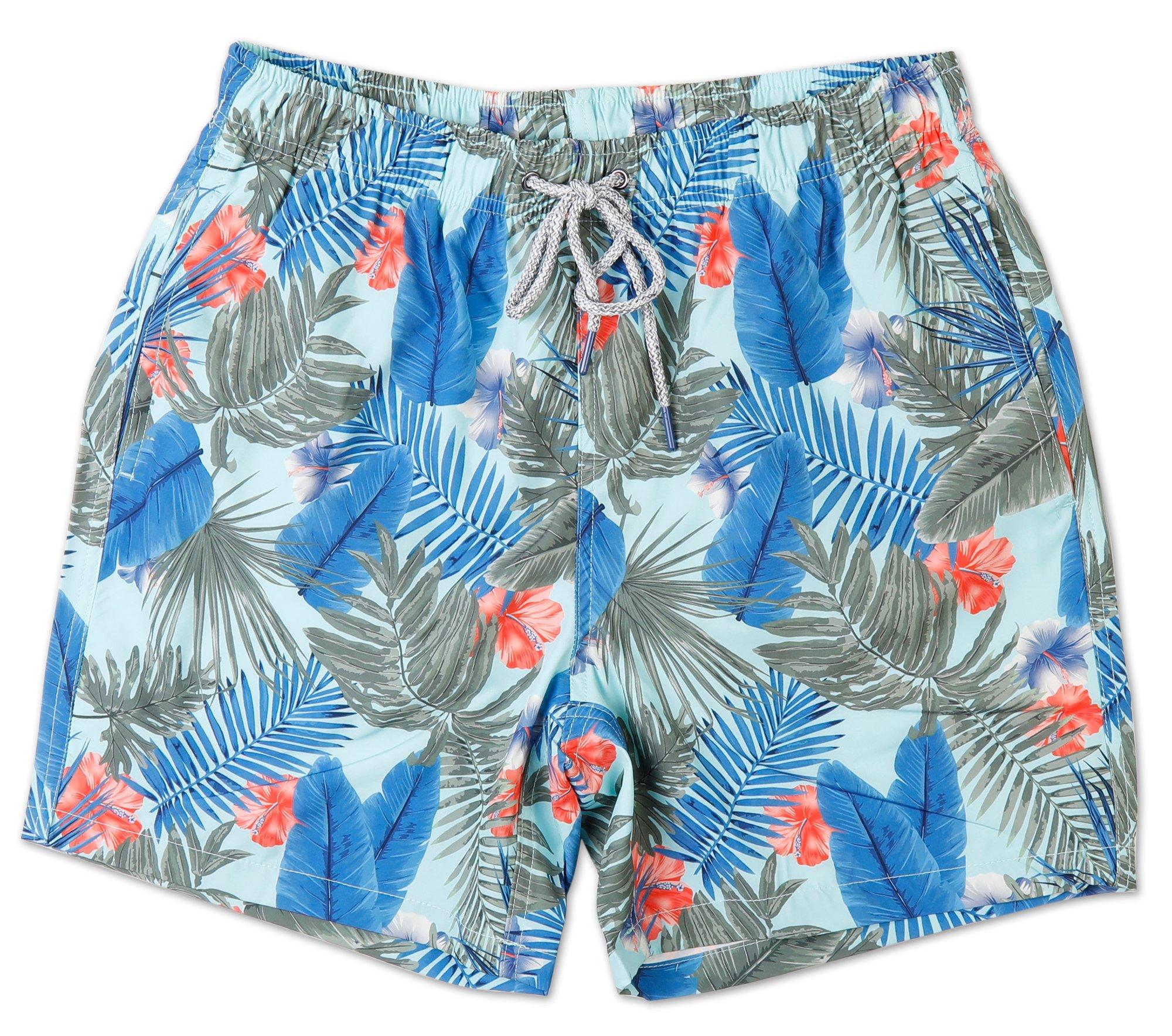 Men's Tropical Print Volley Swim Shorts - Multi