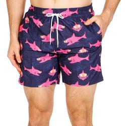 Men's Shark Print Swim Shorts