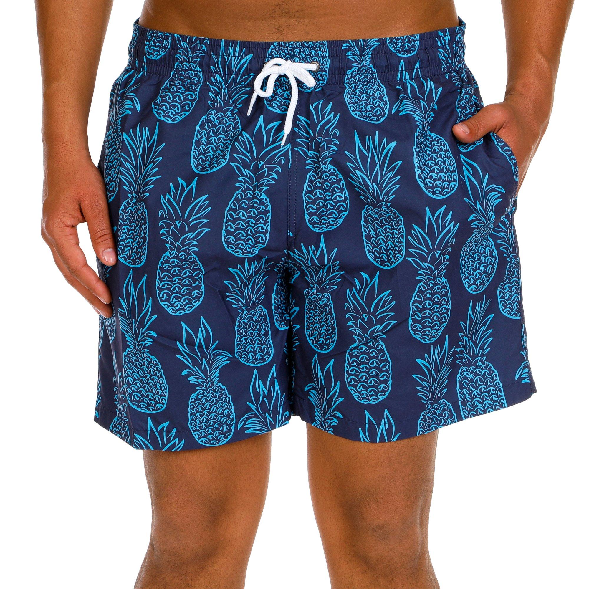 Men's Pineapple Print Swim Shorts
