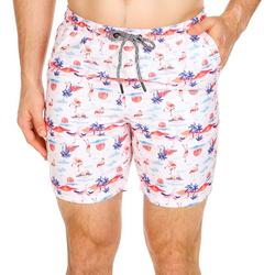 Men's Flamingo Print Swim Shorts