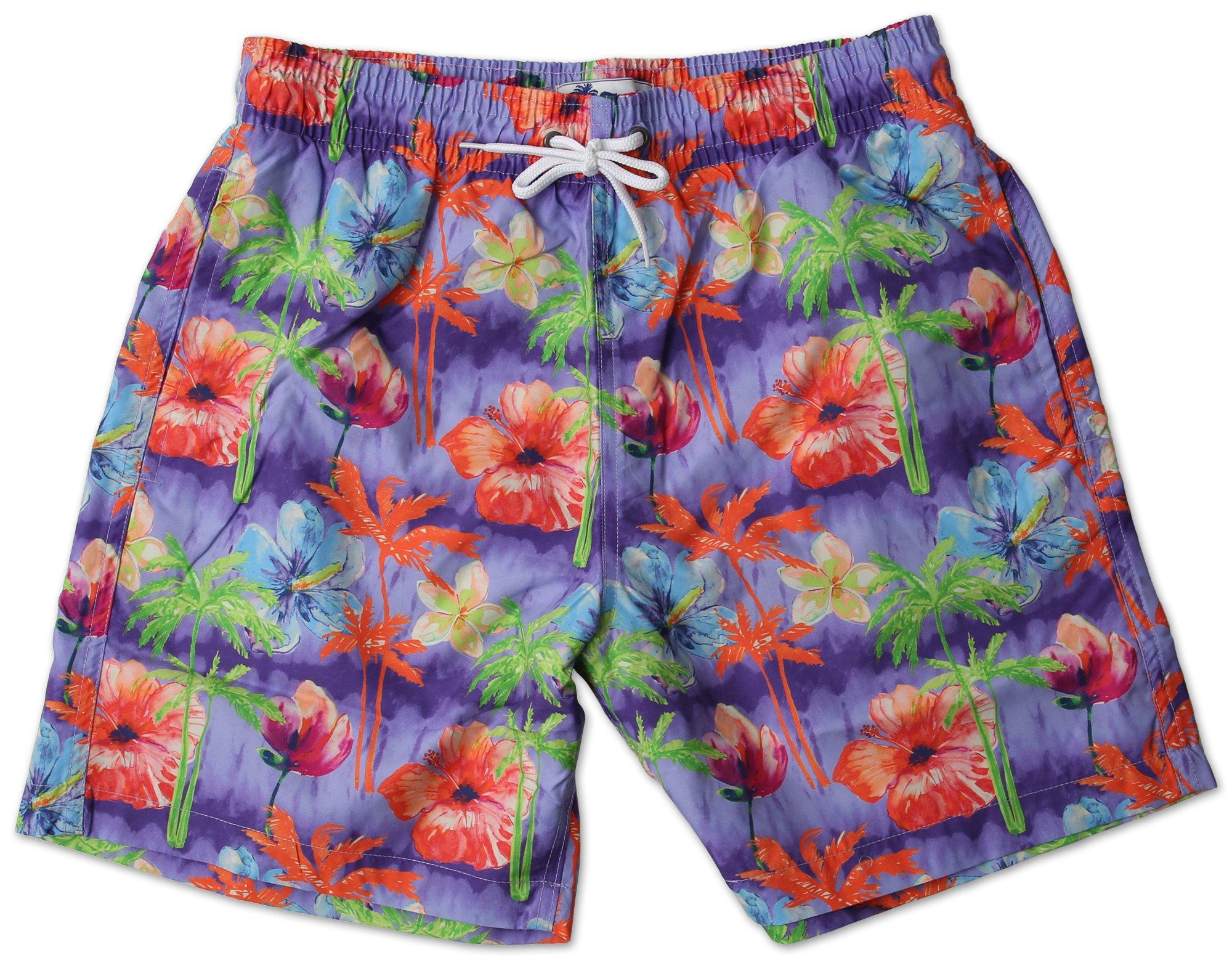 Men's Hawaiian Floral Print Swim Shorts