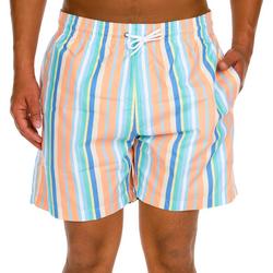 Men's Stripe Print Swim Shorts