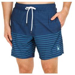 Men's Stripe Volley Swim Shorts - Blue