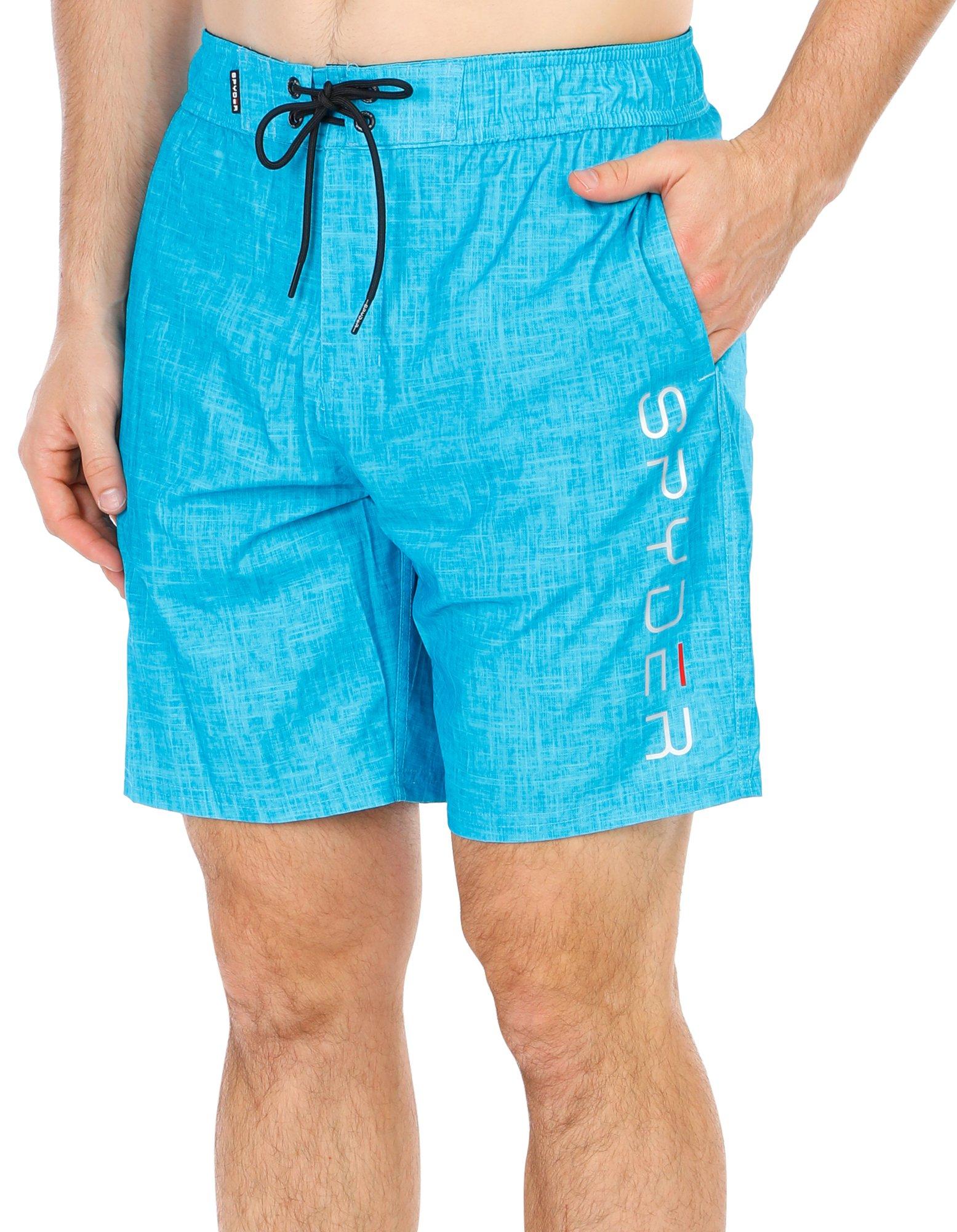 Men's Solid Logo Swim Shorts