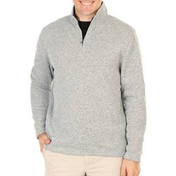 Men's Solid Quarter Zip Pullover - Grey