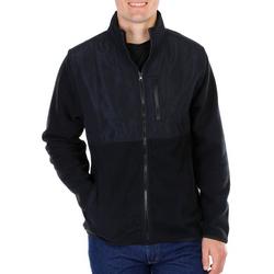 Men's Solid Full Zip Jacket - Black