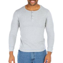 Men's Solid Long Sleeve Henley Shirt