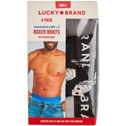 Lucky Brand Men's Blue, Red & Floral Pattern 4 Pack Boxer Briefs